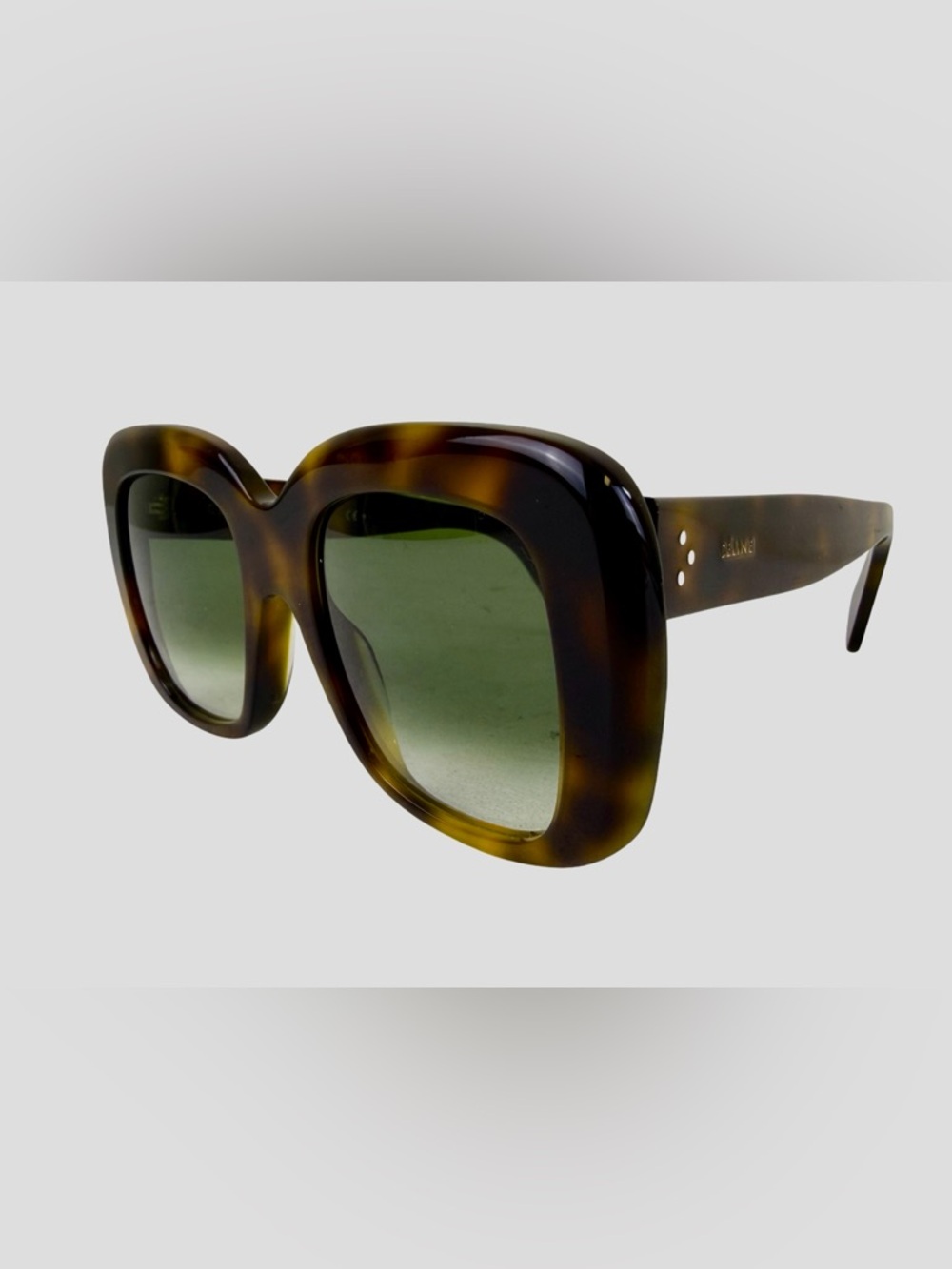 CELINE STELLA OVERSIZED TORTOISESHELL SUNGLASSES - Picture 2 of 10